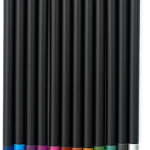 Metal core head black wood metallic color pencil with dip