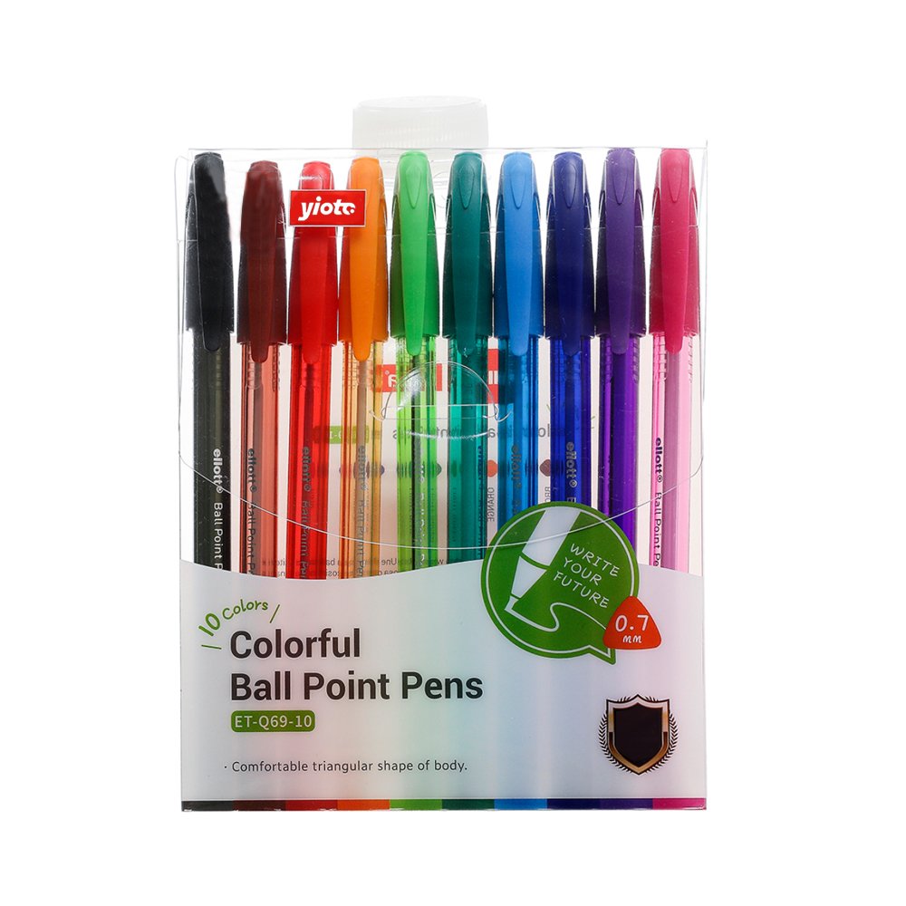 7 Colorful Ball Point Pens - Image 1